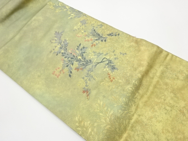 引箔枝葉模様織出し名古屋帯